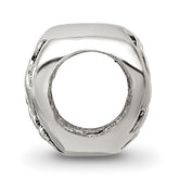 Sterling Silver 925 Scroll Heart Bead with Antiqued Finish